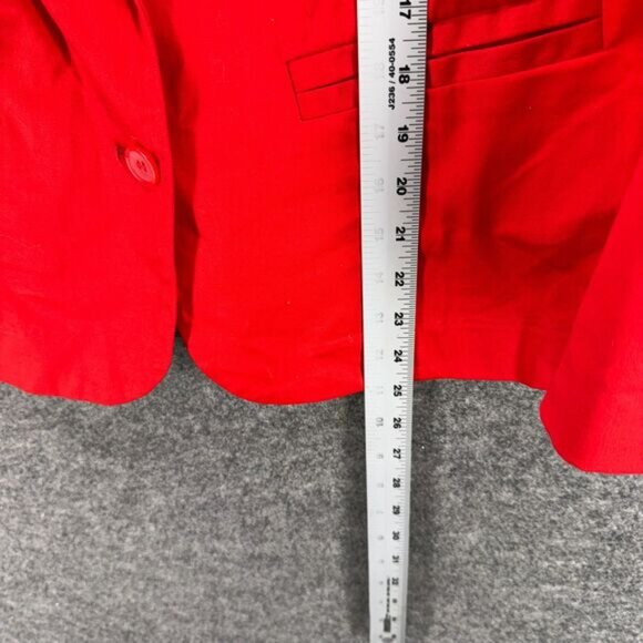 Lane Bryant Blazer Women 14 Red Button Up Collared Long Sleeve Cotton Lined - Picture 5 of 6